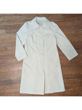 60s–70s London Fog Maincoats Cream Ivory Mod A-Line Coat Size 10 Petite